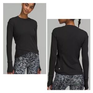 Lululemon Women Size 4 Close to Crossing LS Rulu Long Sleeve Black Shirt Top